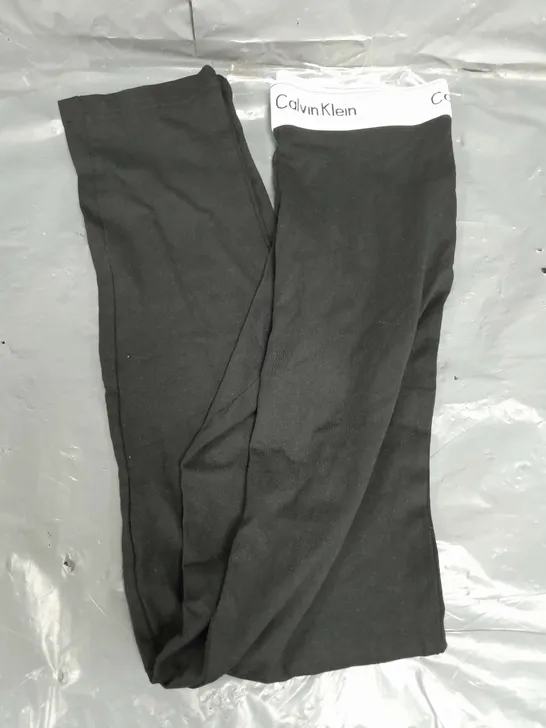 CALVIN KLEIN COTTON STRETCH LEGGINGS IN BLACK - LARGE