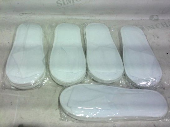 PACK OF 5 PAIRS OF SLIPPERS (WHITE, SOFT MATERIAL)