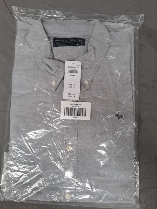 ABERCROMBIE & FITCH STRETCH SHIRT IN GREY SIZE XXL