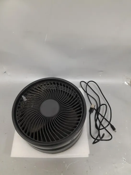 BOXED BELL & HOWELL RECHARGEABLE EXTENDABLE DESK & FLOOR FAN, BLACK