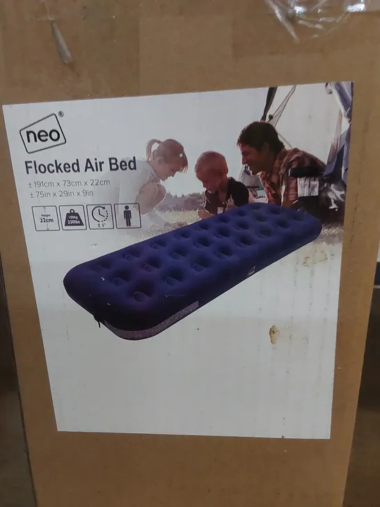 BOXED NEO FLOCKED SINGLE AIR BED 