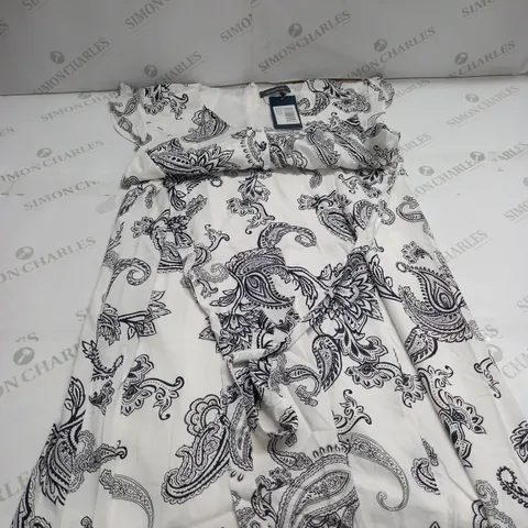 SOSANDAR WHITE PAISLEY TIE BACK DRESS SIZE 16