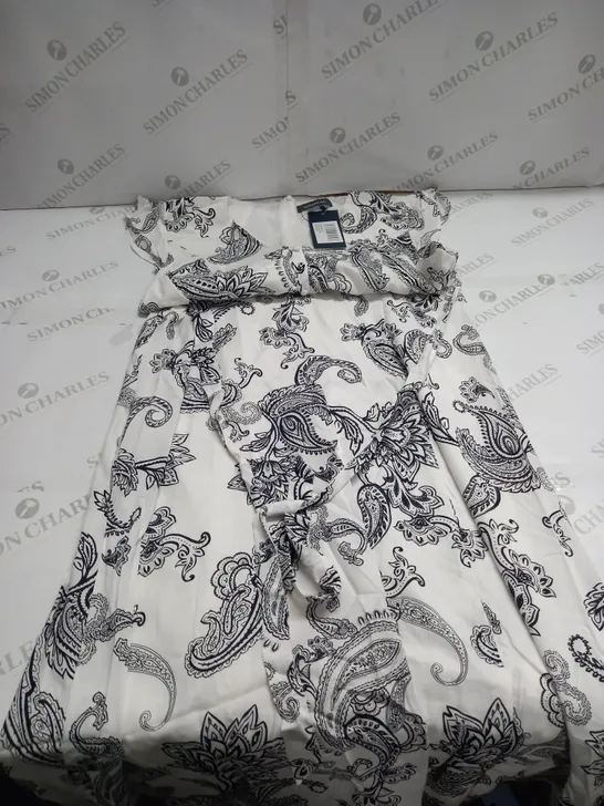 SOSANDAR WHITE PAISLEY TIE BACK DRESS SIZE 16