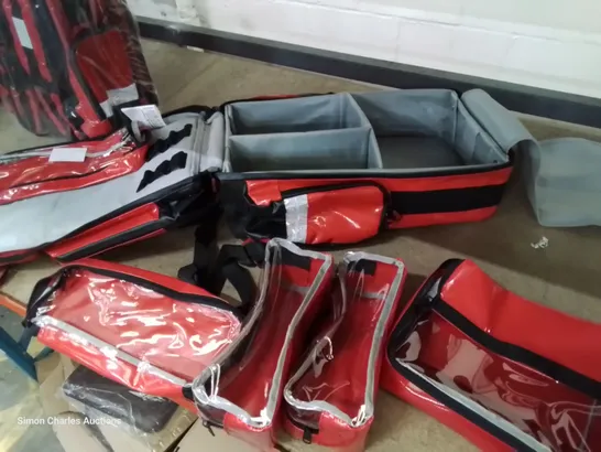 TWO BRAND NEW WATERPROOF RED MEDICAL BACK PACKS