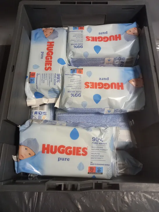 APPROXIMATELY 12 PACKS HUGGIES PURE BABY CLEANSING WIPES