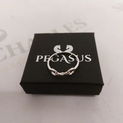 PEGASUS SILVER SNAFFLE RING 