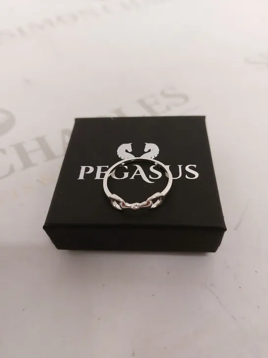 PEGASUS SILVER SNAFFLE RING 