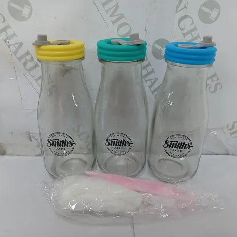 9 300ml SMITHS JARS IN 3 COLOURS