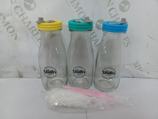 9 300ml SMITHS JARS IN 3 COLOURS