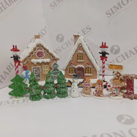 BOXED 17 PIECE CHRISTMAS CANDY SCENE DECORATION 