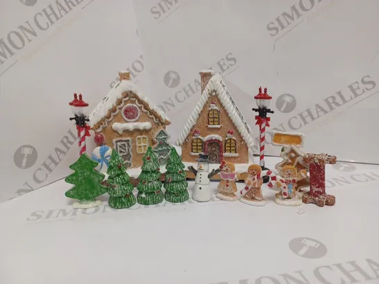 BOXED 17 PIECE CHRISTMAS CANDY SCENE DECORATION 