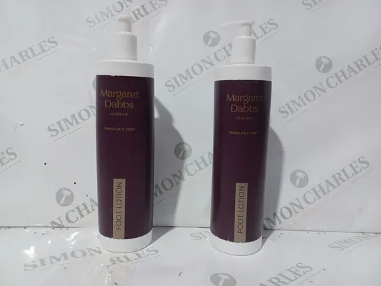 BOXED PAIR OF MARGARET DABS FABULOUS FEET FOOT LOTION BOTTLES (600ML)