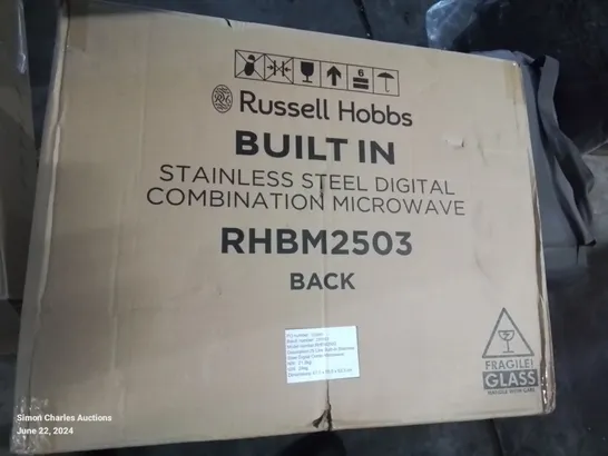 BOXED BRAND NEW RUSSELL HOBBS BUILT IN STAINLESS STEEL DIGITAL MICROWAVE RHBM2503