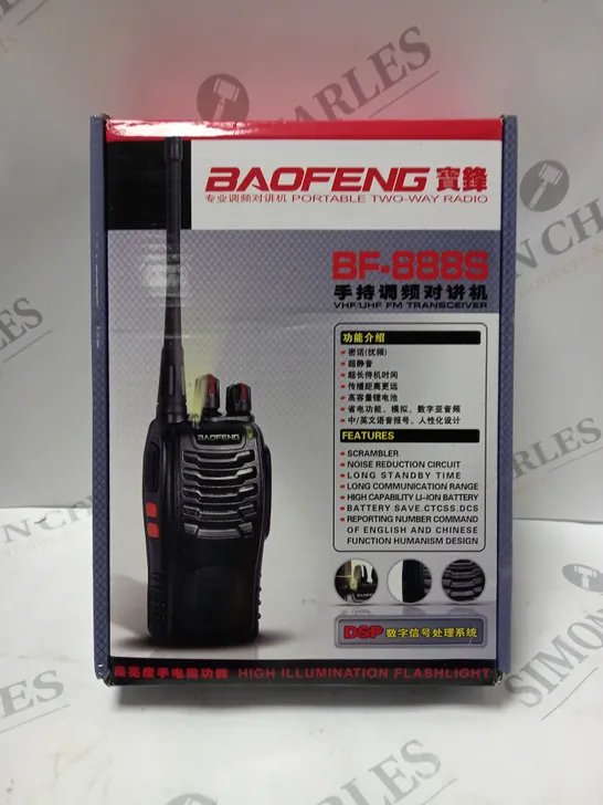 BOXED BAOFENG PORTABLE TWO-WAY RADIO 