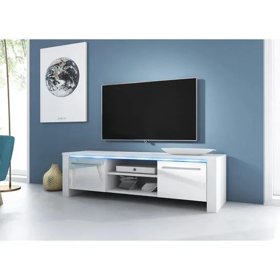 BOXED BARTON-UPON-HUMBER TV STAND FOR TVS UP TO 60" IN WHITE GLOSS (1 BOX)