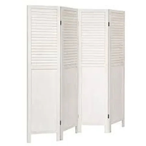 BOXED COSTWAY 4 PANEL FOLDING PRIVACY ROOM DIVIDER SCREEN HOME FURNITURE 5.6 FT TALL WHITE (1 BOX)