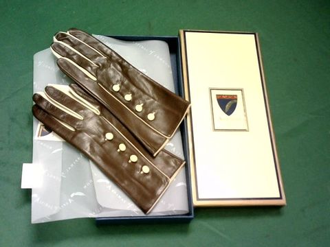 ASPINALL OF LONDON BROWN LEATHER GLOVES