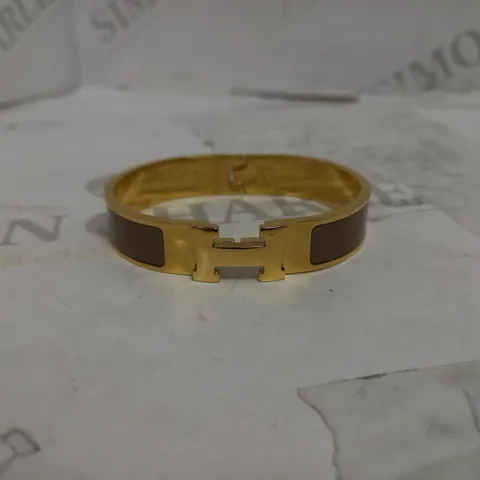 HERMES-STYLE GOLD PLATED BANGLE