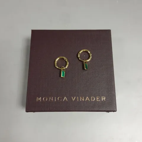 MONICA VINADER GREEN PENDANT DROP EARRINGS 