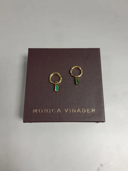 MONICA VINADER GREEN PENDANT DROP EARRINGS 