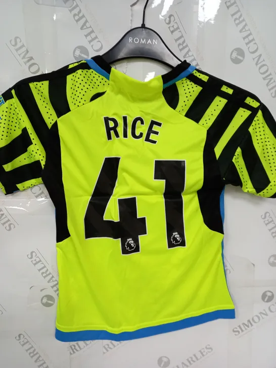 ARSENAL FC AWAY KIT WITH RICE 41 SIZE 18