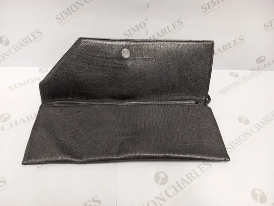 MASON DU POSH LARGE GUN SMOKE LEATHER CLUTCH BAG