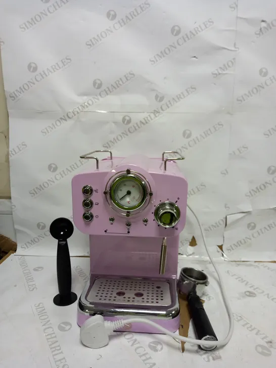 SWAN RETRO PUMP ESPRESSO COFFEE MACHINE, PINK