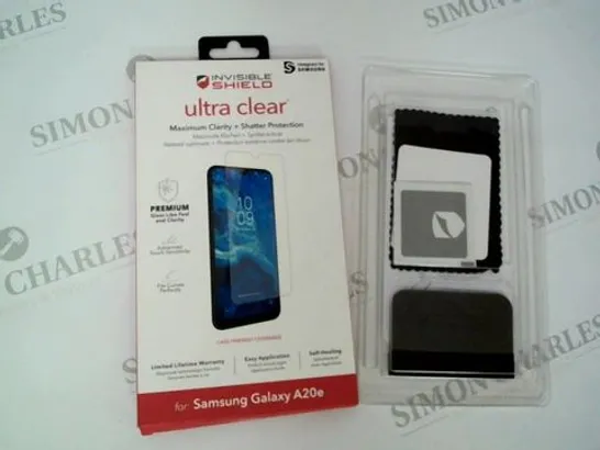 APPROXIMATELY 140 BRAND NEW INVISIBLE SHIELD ULTRA CLEAR PHONE PROTECTORS FOR SAMSUNG GALAXY A20E