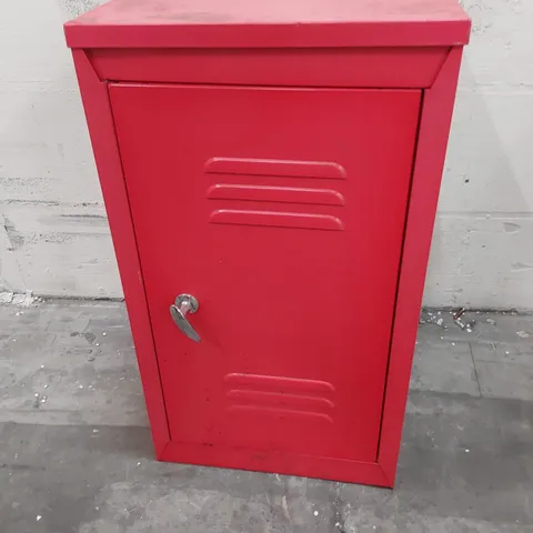 RED METAL SINGLE DOOR CUPBOARD