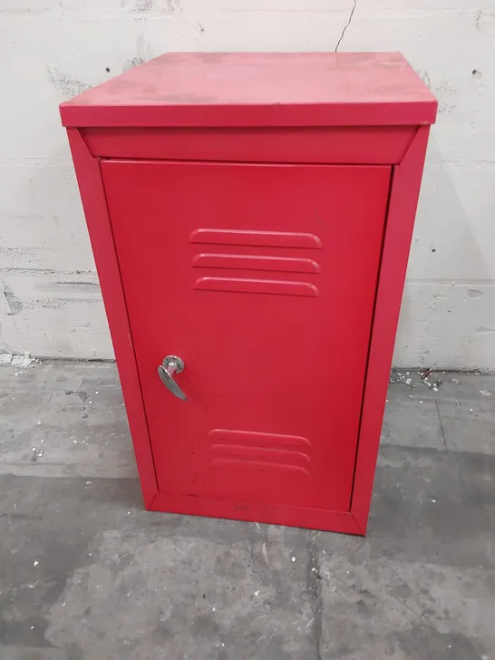 RED METAL SINGLE DOOR CUPBOARD