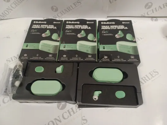 LOT OF 5 PAIRS OF SKULL CANDY SESH EVO TWS EARBUDS IN GREEN