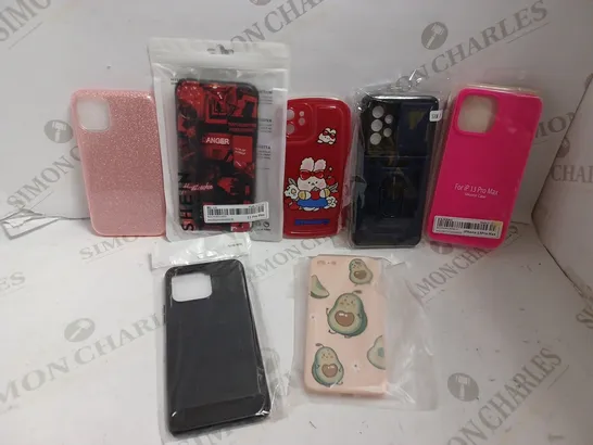 BOX OF APPROX 15 ASSORTED PHONE CASES, SCREEN PROTECTORS FOR VARIOUS PHONES