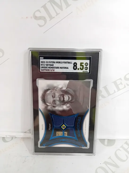 SGC 2022-23 FUTERA WORLD FOOTBALL MT17 NEYMAR UIQUE MEMOSTARS MATERIAL SAPPHIRE 5/10 - 8.5