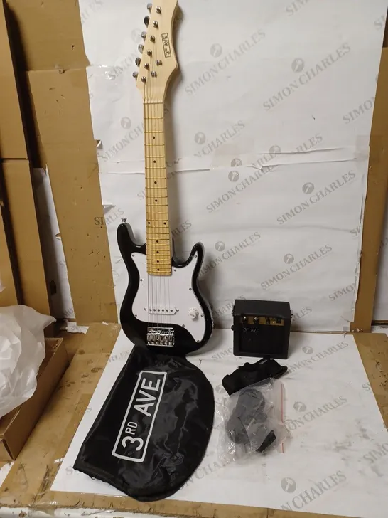 3RD AVENUE JUNIOR ELECTRIC GUITAR PACK - BLACK AND WHITE