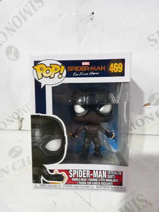 FUNKO POP MARVEL SPIDERMAN FAR FROM HOME 469 SPIDER-MAN (STEALTH SUIT) BOBBLE-HEAD