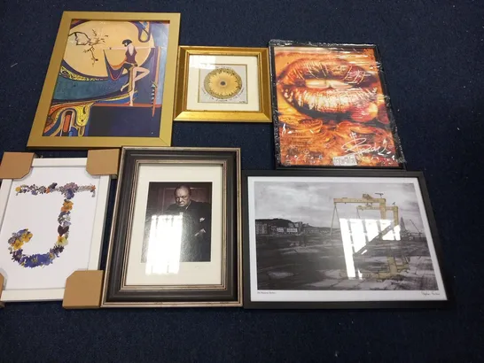 6 ASSORTED FRAMED PICTURES AND PRINTS