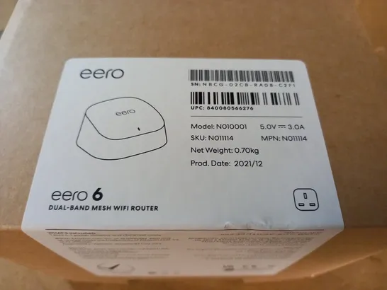 SEALED BOXED EERO 6 DUAL BAND MESH WIFI ROUTER