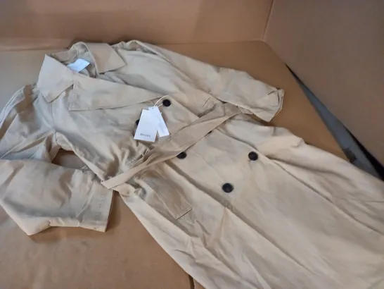 BERSHKA CLASSIC TRENCH COAT IN BEIGE- S