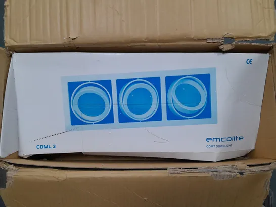 6 BOXED EMCOLITE CDML3W 3 HEAD DOWNLIGHTS - COLLECTION ONLY