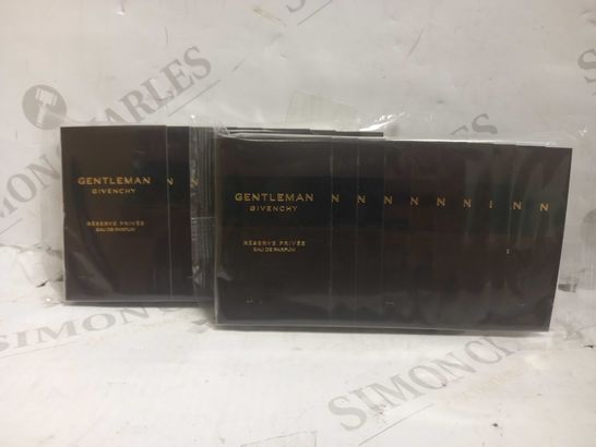 LOT OF APPROXIMATELY 120 GIVENCHY GENTLEMAN EDP FRAGRANCE SAMPLES 1ML (12 X 10PK)