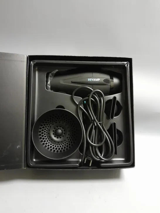 BOXED REVAMP PROGLOSS 5500 PROFESSIONAL HAIRDRYER 2400W BLACK