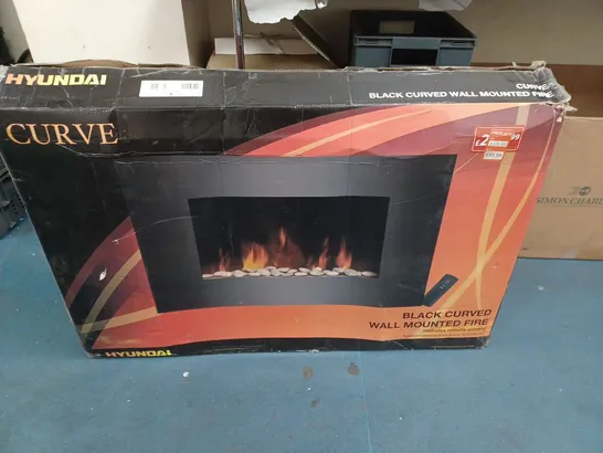 HYUNDAI CURVE BLACK CURVED WALL MOUNTED FIRE - COLLECTION ONLY