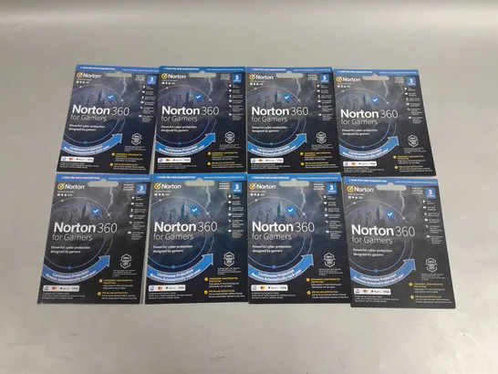 8 X NORTON 360 FOR GAMERS 1 YEAR PRE PAID SUBSCRIPTION CARDS 