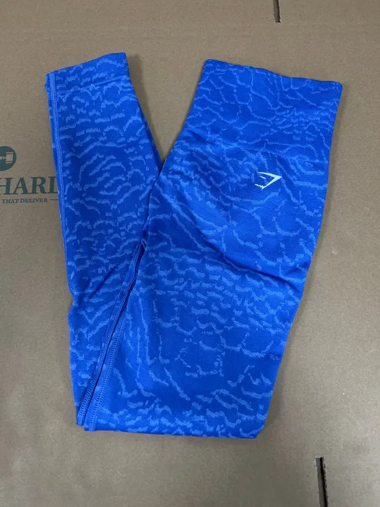 GYMSHARK WATER EFFECT TRAINING LEGGINGS IN BLUE SIZE SMALL