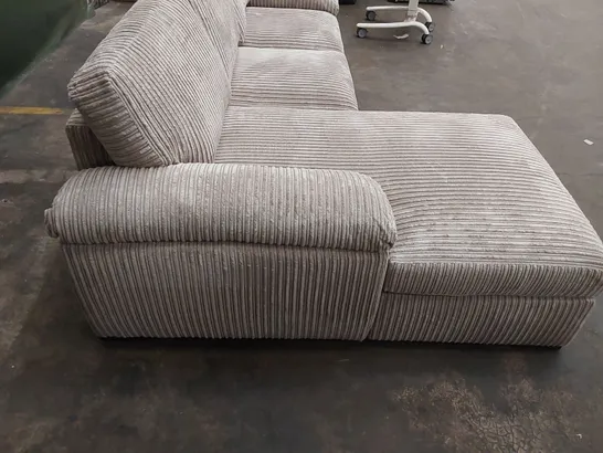 DESIGNER 3 SEATER CORDUROY CHAISE SOFA