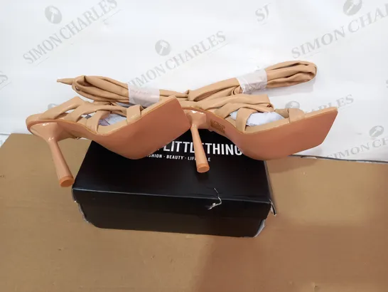 BOXED PAIR OF PRETTY LITTLE THING PINK HIGH HEELS SIZE 4