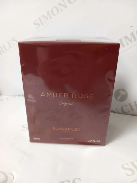 BOXED AND SEALED AMBER ROSE ORIGINAL SUNNAMUSK LONDON EAU DE PARFUM 50ML