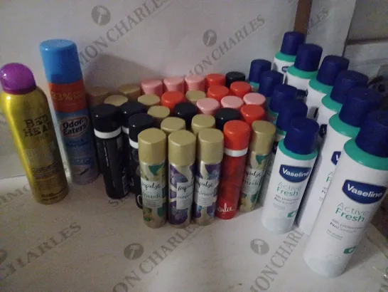 BOX OF HOUSEHOLD ITEMS TO INCLUDE IMPULSE SPRAYS , ETC