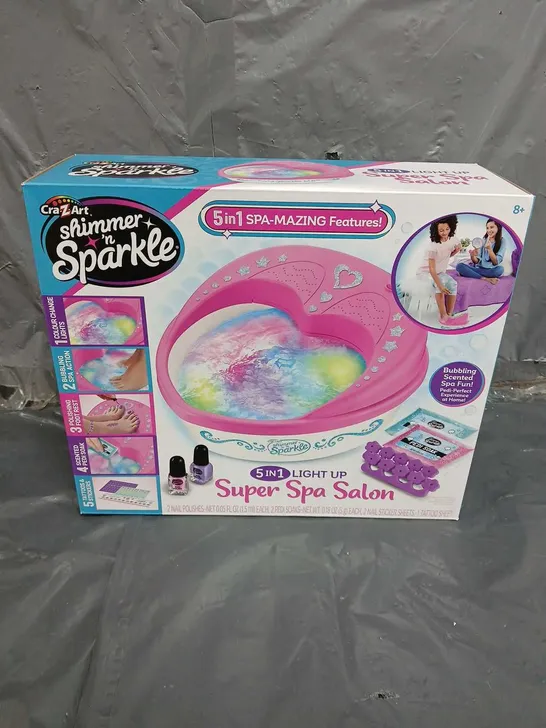 BOXED SHIMMER N SPARKLE 5 IN 1 LIGHT UP SUPER SPA SALON