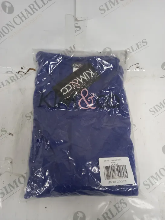 BOX OF APPROXIMATELY 8 KIM & CO LONG SLEEVE JUMPERS IN ROYAL BLUE - XL